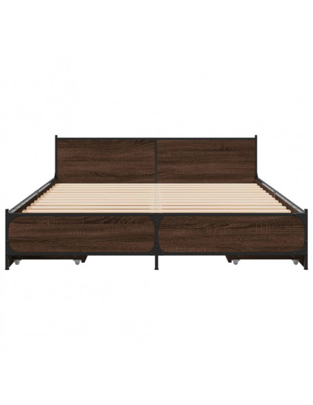 Giroletto Cassetti Rovere Marrone 150x200 cm Legno Multistrato