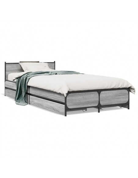 Giroletto Cassetti Grigio Sonoma 100x200 cm Legno Multistrato