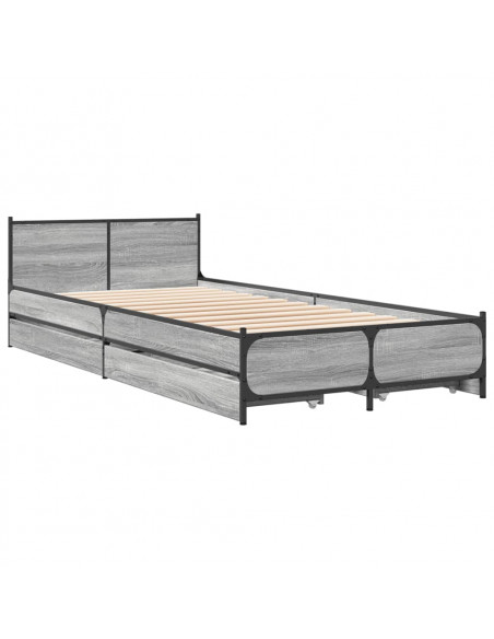 Giroletto Cassetti Grigio Sonoma 100x200 cm Legno Multistrato