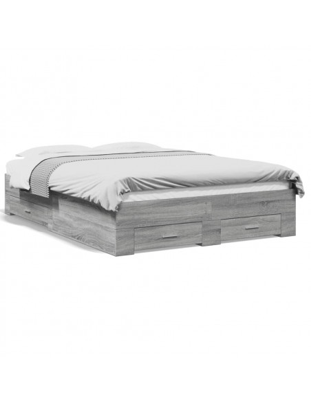 Giroletto Cassetti Grigio Sonoma 120x200 cm Legno Multistrato