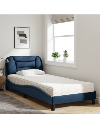Letto con Materasso Blu 80x200 cm in Tessuto