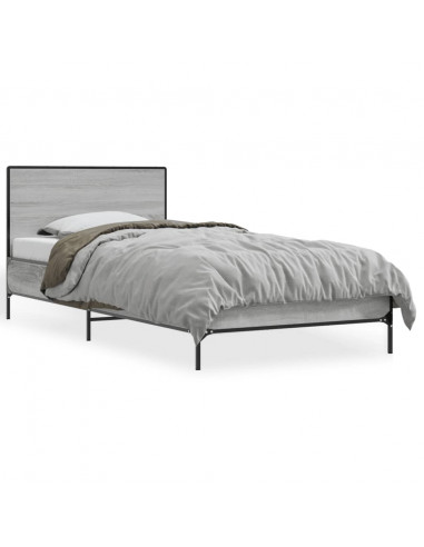 Giroletto Grigio Sonoma 100x200 cm Legno Multistrato e Metallo