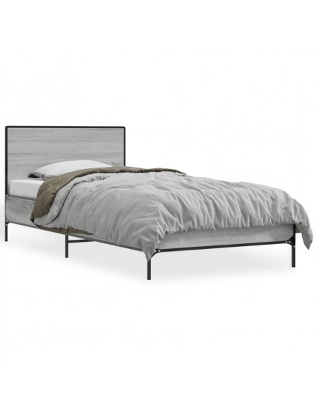 Giroletto Grigio Sonoma 100x200 cm Legno Multistrato e Metallo