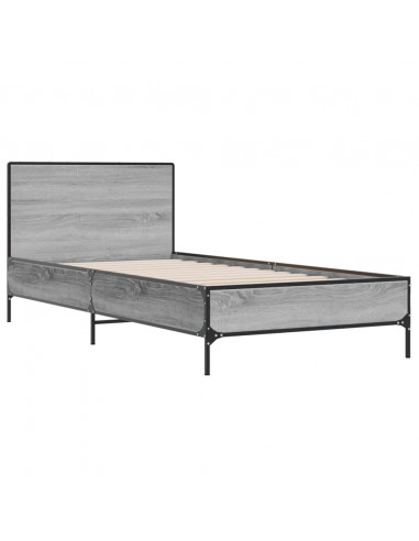 Giroletto Grigio Sonoma 100x200 cm Legno Multistrato e Metallo