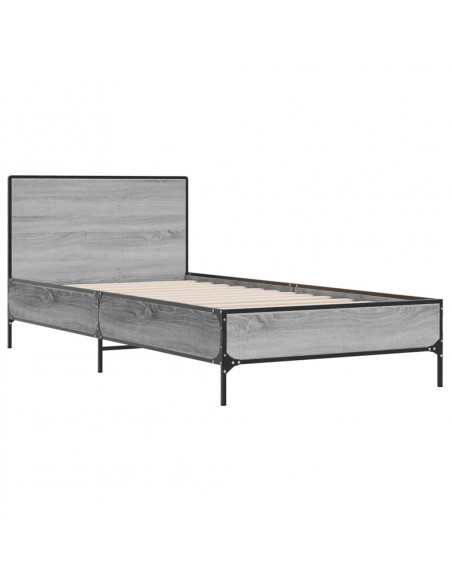 Giroletto Grigio Sonoma 100x200 cm Legno Multistrato e Metallo