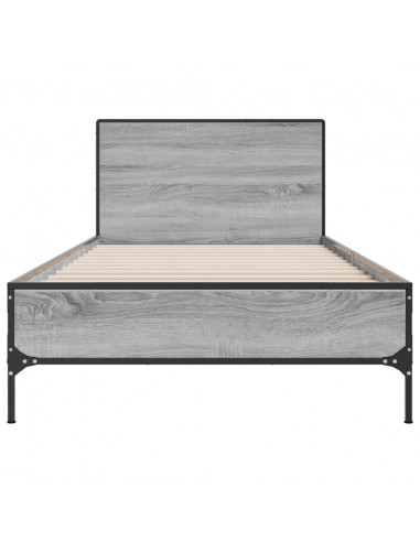 Giroletto Grigio Sonoma 100x200 cm Legno Multistrato e Metallo