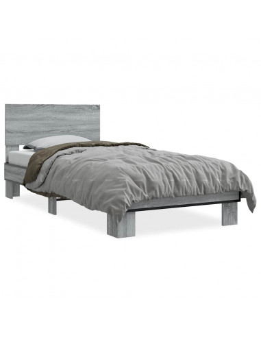 Giroletto Grigio Sonoma 75x190cm in Legno Multistrato e Metallo