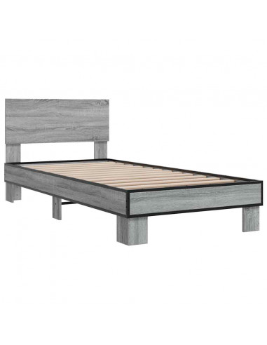 Giroletto Grigio Sonoma 75x190cm in Legno Multistrato e Metallo