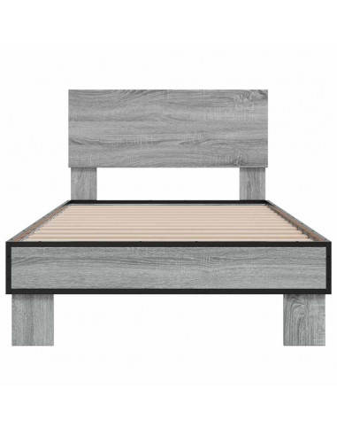 Giroletto Grigio Sonoma 75x190cm in Legno Multistrato e Metallo