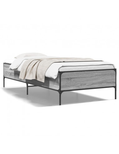 Giroletto Grigio Sonoma 75x190cm in Legno Multistrato e Metallo