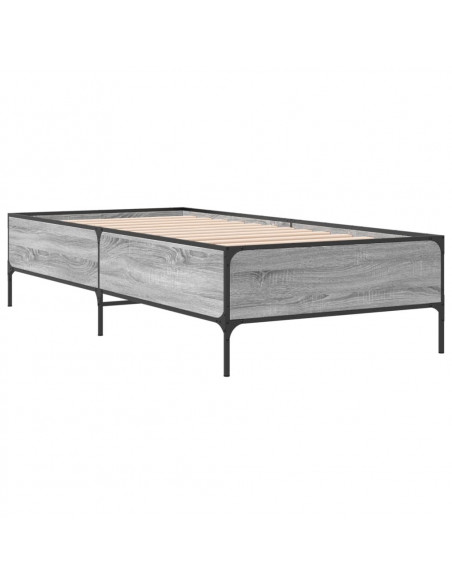 Giroletto Grigio Sonoma 75x190cm in Legno Multistrato e Metallo