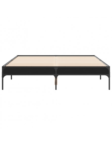 Giroletto Nero 135x190 cm in Legno Multistrato e Metallo