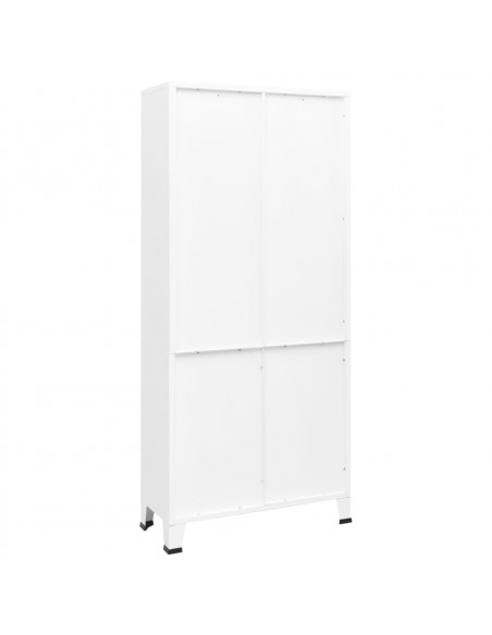 Libreria Industriale Bianca 80x32x180 cm in Acciaio