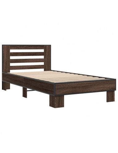 Giroletto Rovere Marrone 90x200 cm Legno Multistrato e Metallo