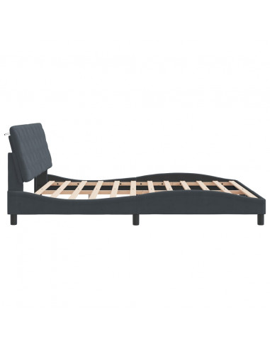 Giroletto con Luci LED Grigio Scuro 180x200 cm in Velluto