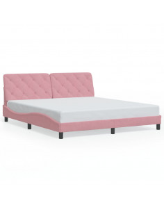 Giroletto con Testiera Rosa 180x200 cm in Velluto