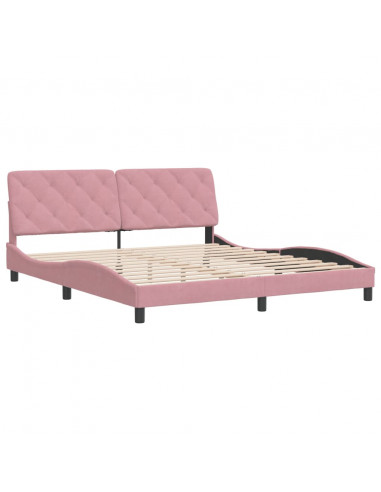 Giroletto con Testiera Rosa 180x200 cm in Velluto