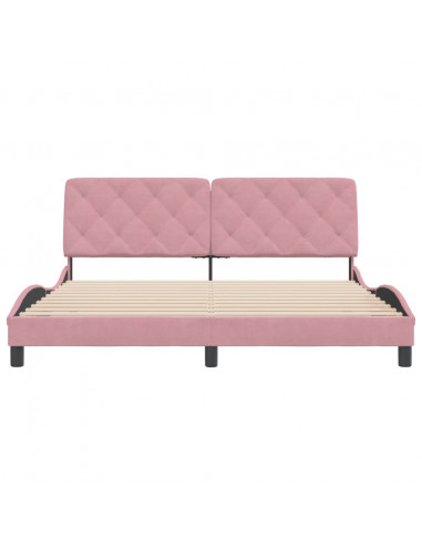 Giroletto con Testiera Rosa 180x200 cm in Velluto