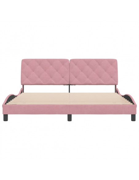 Giroletto con Testiera Rosa 180x200 cm in Velluto