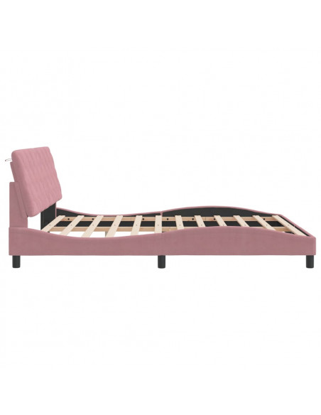 Giroletto con Testiera Rosa 180x200 cm in Velluto