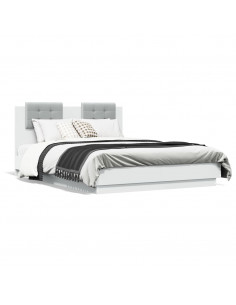 Giroletto con Testiera Bianco 140x190 cm in Legno Multistrato 2