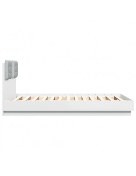 Giroletto con Testiera Bianco 140x190 cm in Legno Multistrato