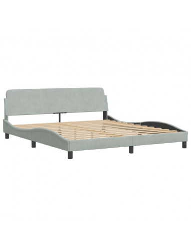 Letto con Materasso Grigio Chiaro 180x200 cm in Velluto