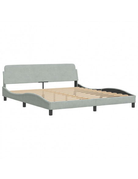 Letto con Materasso Grigio Chiaro 180x200 cm in Velluto