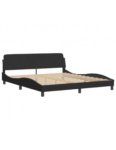 Letto con Materasso Nero 180x200 cm in Velluto