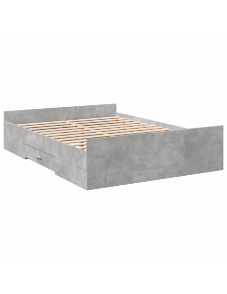 Giroletto Cassetti Grigio Cemento 135x190 cm Legno Multistrato