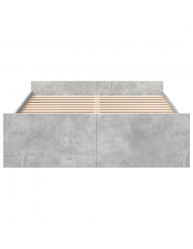 Giroletto Cassetti Grigio Cemento 135x190 cm Legno Multistrato
