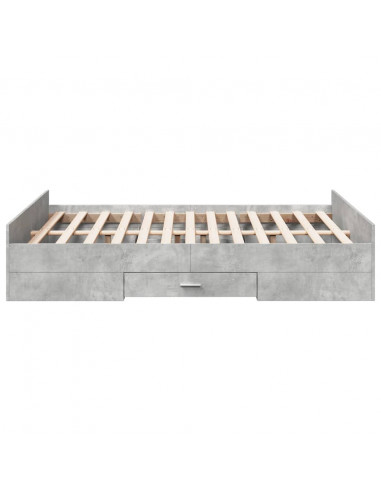 Giroletto Cassetti Grigio Cemento 135x190 cm Legno Multistrato