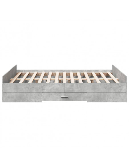 Giroletto Cassetti Grigio Cemento 135x190 cm Legno Multistrato