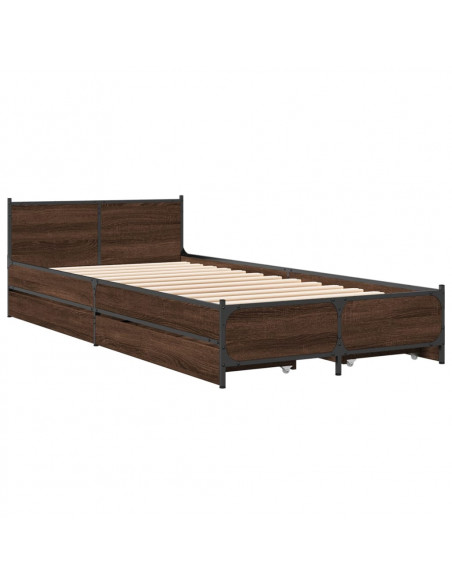 Giroletto Cassetti Rovere Marrone 100x200 cm Legno Multistrato