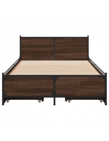 Giroletto Cassetti Rovere Marrone 100x200 cm Legno Multistrato