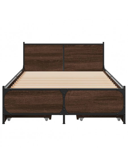 Giroletto Cassetti Rovere Marrone 100x200 cm Legno Multistrato