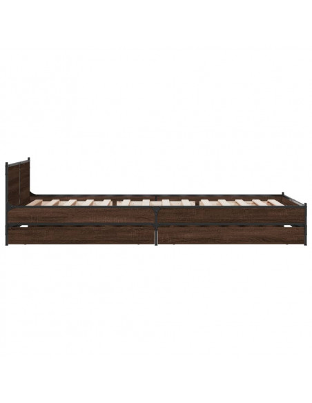 Giroletto Cassetti Rovere Marrone 100x200 cm Legno Multistrato