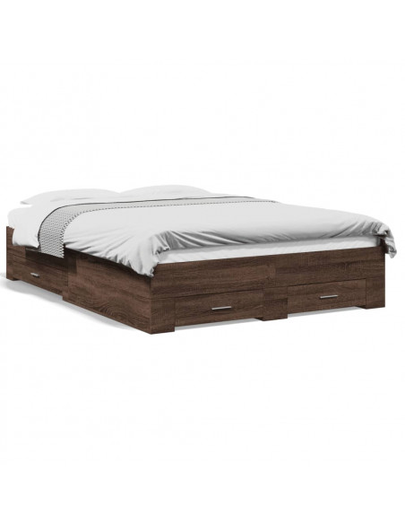 Giroletto Cassetti Rovere Marrone 135x190 cm Legno Multistrato