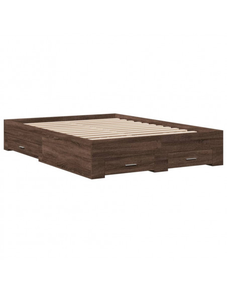 Giroletto Cassetti Rovere Marrone 135x190 cm Legno Multistrato