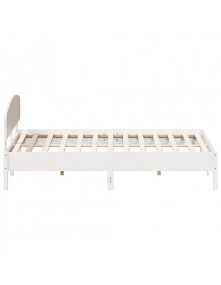 Giroletto con Testiera Bianco 200x200 cm Legno Massello di Pino