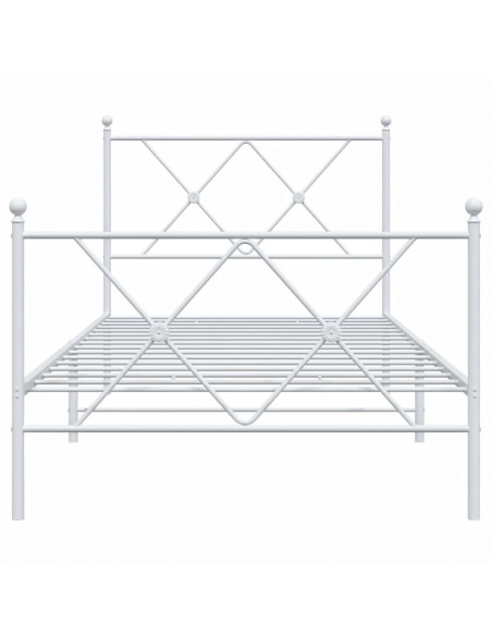 Giroletto con Testiera e Pediera Metallo Bianco 90x200 cm