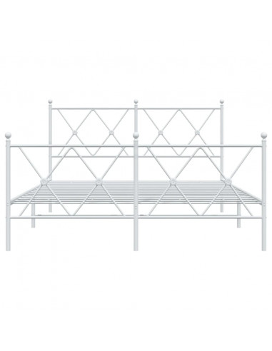 Giroletto con Testiera e Pediera Metallo Bianco 140x190 cm