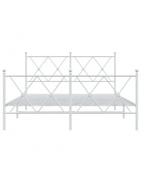 Giroletto con Testiera e Pediera Metallo Bianco 140x190 cm