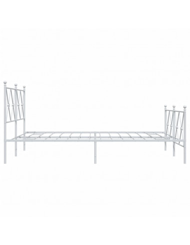 Giroletto con Testiera e Pediera Metallo Bianco 140x190 cm