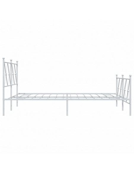 Giroletto con Testiera e Pediera Metallo Bianco 140x190 cm