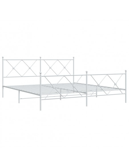Giroletto con Testiera e Pediera Metallo Bianco 183x213 cm