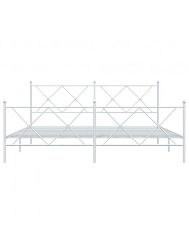 Giroletto con Testiera e Pediera Metallo Bianco 183x213 cm