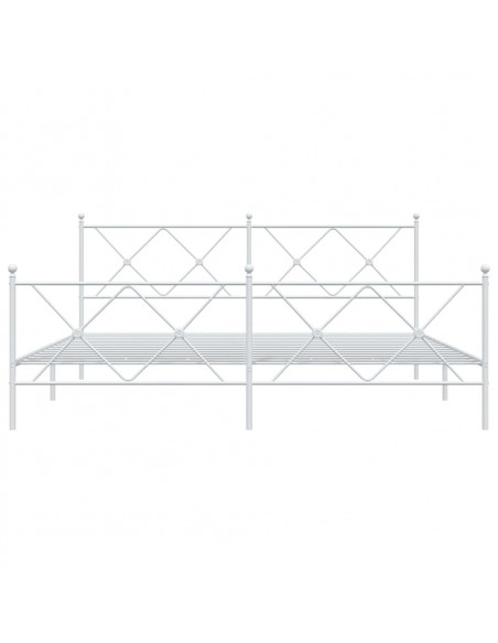 Giroletto con Testiera e Pediera Metallo Bianco 183x213 cm