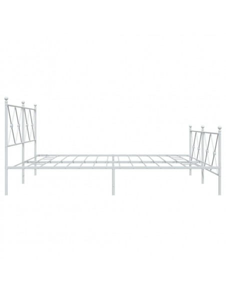 Giroletto con Testiera e Pediera Metallo Bianco 183x213 cm