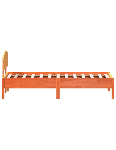 Giroletto con Testiera Marrone Cera 75x190 cm Massello Pino